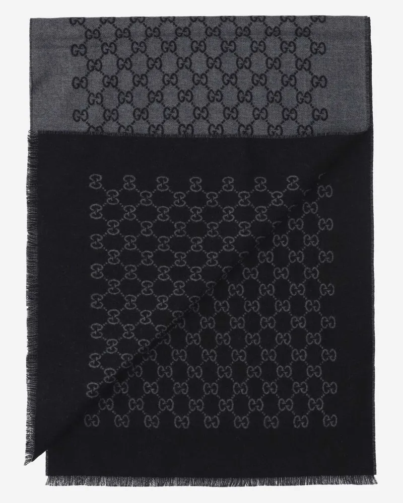 Gucci Men's Scarf, Wool, Multicolour Scarfs Gray