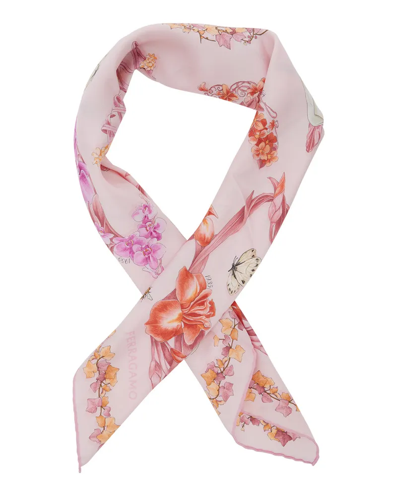 Ferragamo Women's Scarf Pink Silk Scarfs Pink