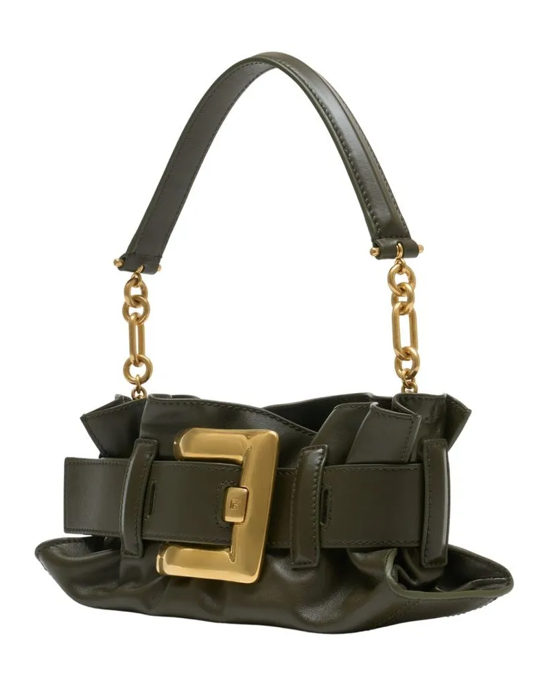 Balmain Women's Anthem Mini Shoulder Bag -  Leather Green Calfskin Shoulder-Hobo-Bags Green