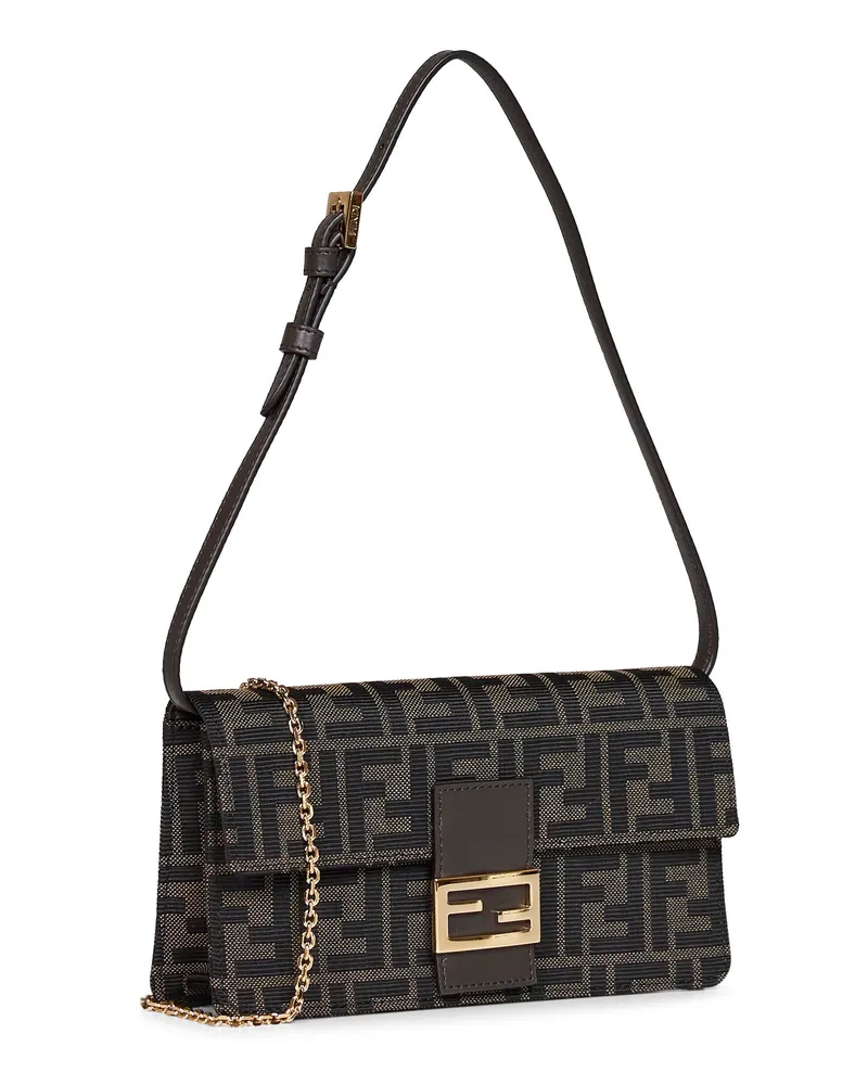 Fendi Baguette Wallet on Chain — Brown Brown