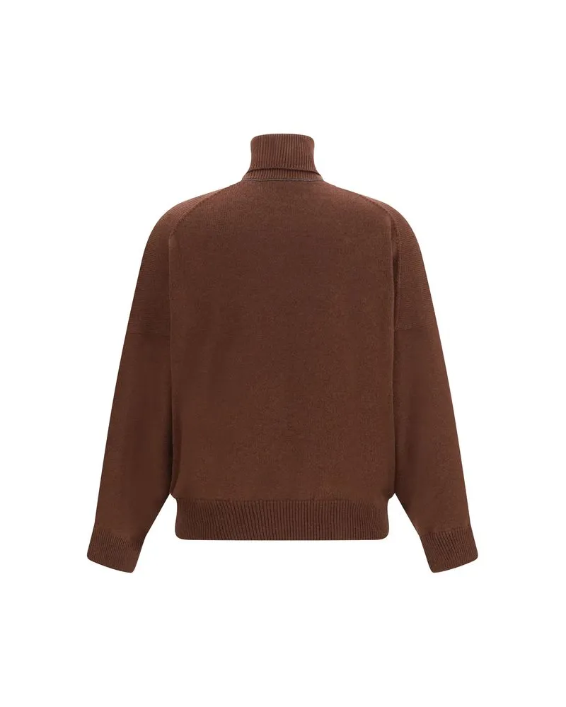 Brunello Cucinelli Cashmere Turtleneck Sweater — Brown Brown