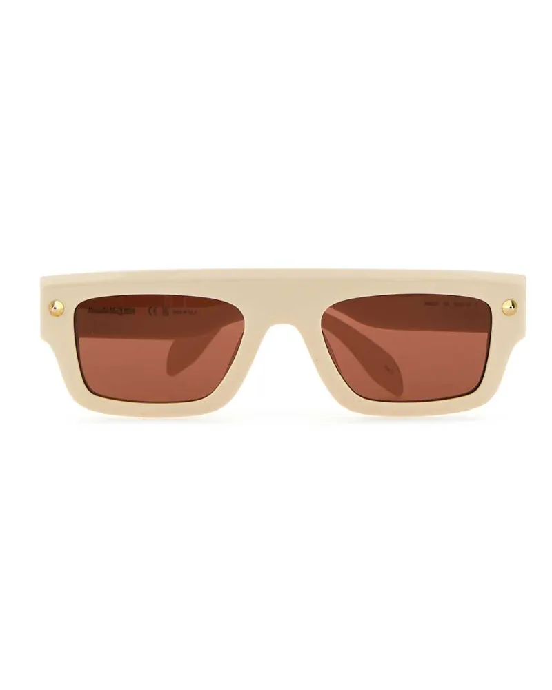 Alexander McQueen Women's Ivory Acetate Sunglasses Ivoryivorybrown Exterior: Occhiali Da Sole Beige