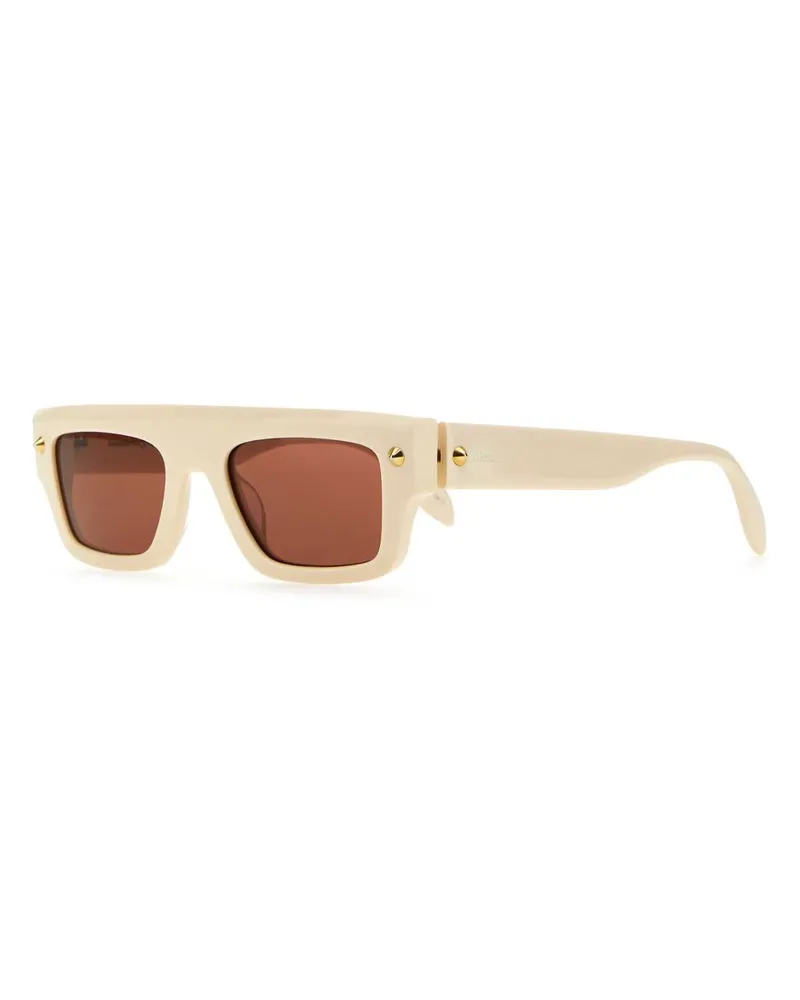 Alexander McQueen Ivory Acetate Sunglasses — Beige Beige