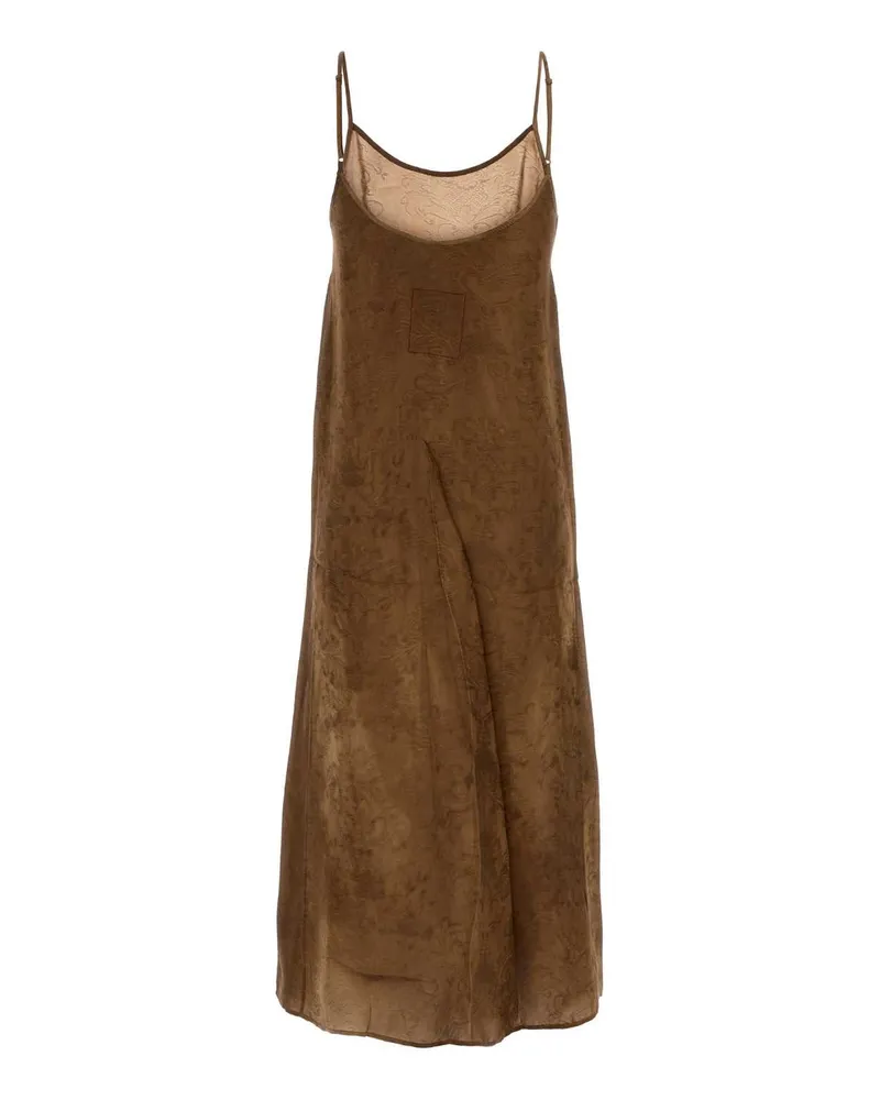 Uma Wang Women's Brown Viscose Blend Anaya Dress Mustard Exterior: Cupro Abiti Brown