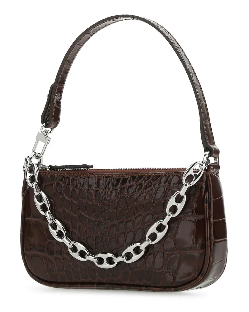 by FAR Women's Chocolate Leather Mini Rachel Handbag Nutella Borse A Mano Bag Brown