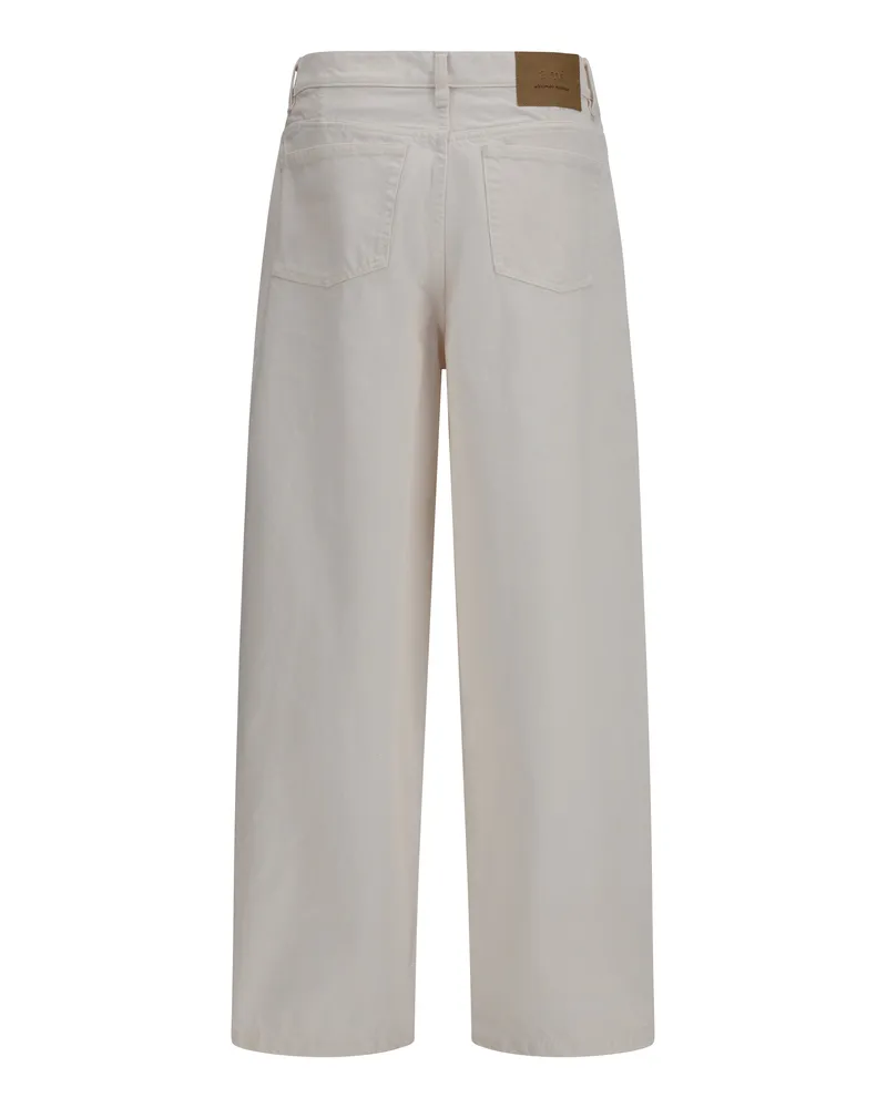 AMI Paris Men's Balloon Jeans Blanc Creme Cotton Beige