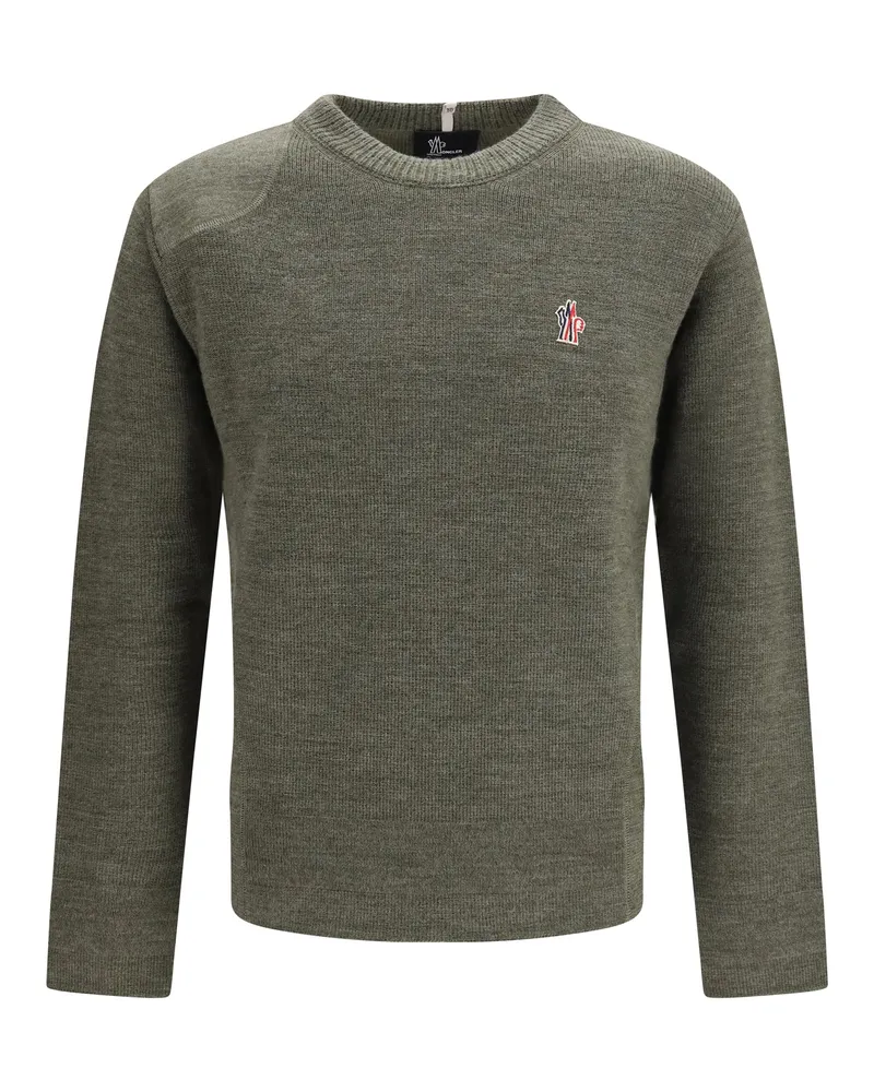 Moncler Wool Crewneck Sweater — Green Green