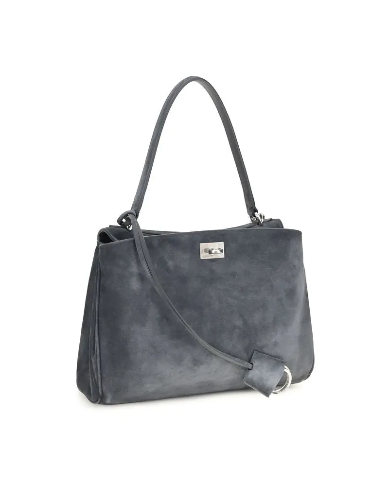 Balenciaga Women's Gray Calf Leather Bos Taurus Shoulder Bag Gray