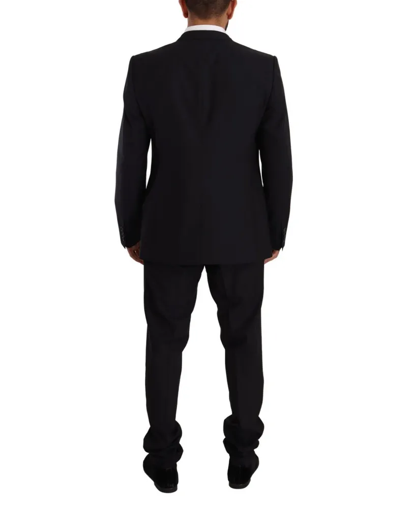 Dolce & Gabbana Virgin Wool and Silk Pant Suit — Blue Blue