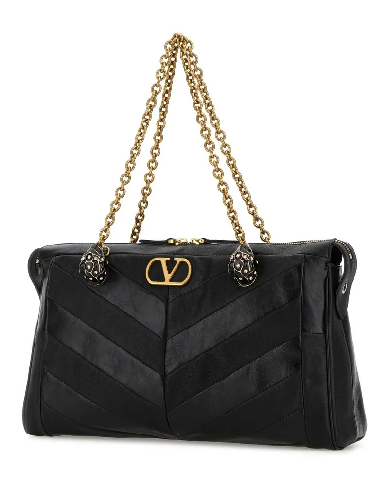 Valentino Garavani Women's Black Leather Panthea Shopping Bag Nero Borse A Mano Black