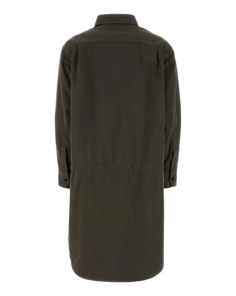 Maison Margiela Chocolate Gabardine Shirt Dress — Brown Brown