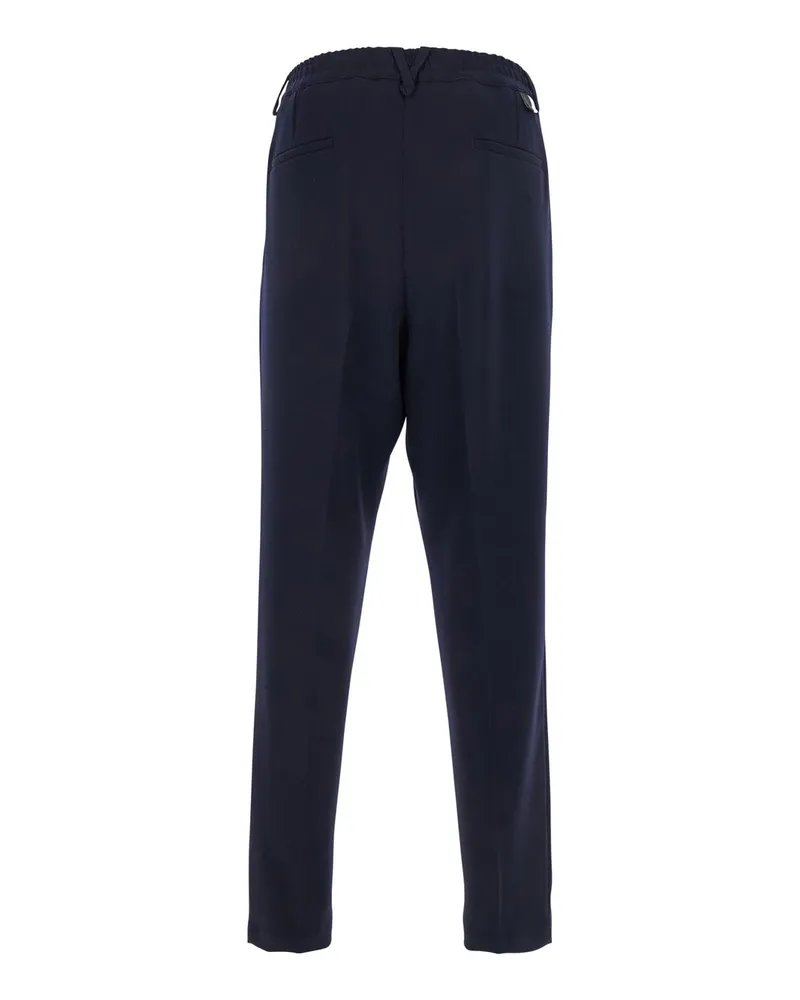 Low Brand Men's Blue Pants With Elastic Waist Cotton Trousers Navy