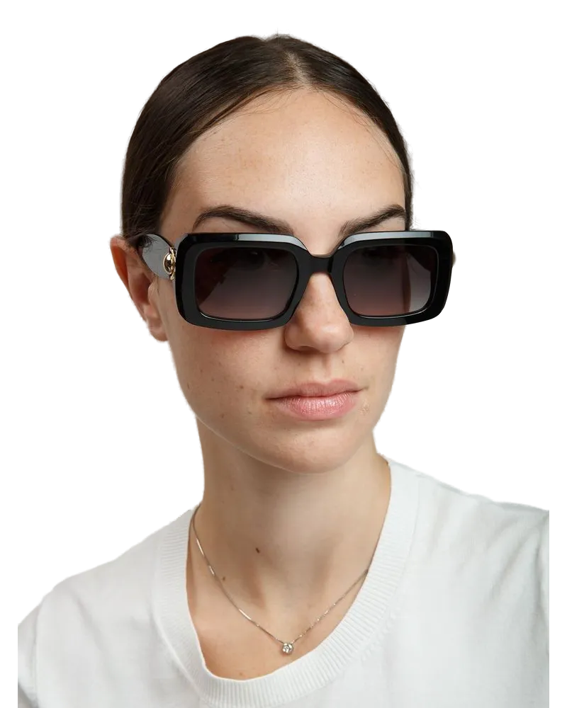 Furla Women's Sunglasses Glossy Black Acetate Eyewear Black