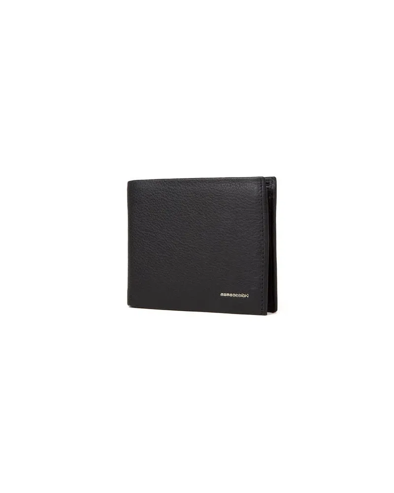 MOMO DESIGN Men's Wallet Black Genuine Leather Bags Black