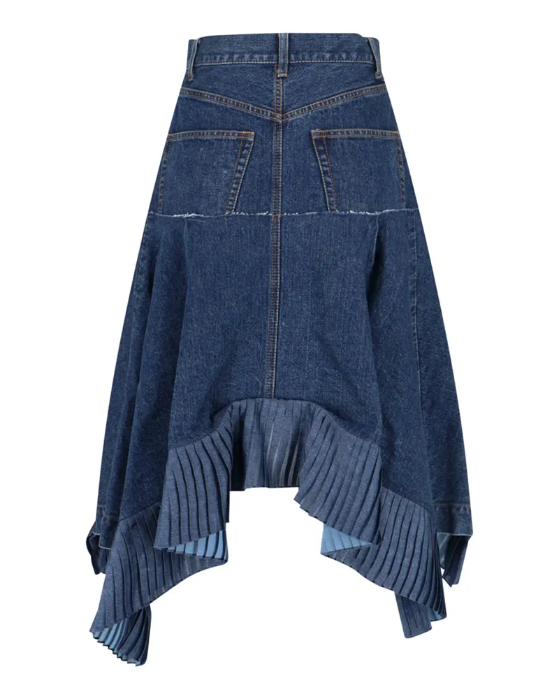 Sacai Women's Skirts Blue Cotton Blue