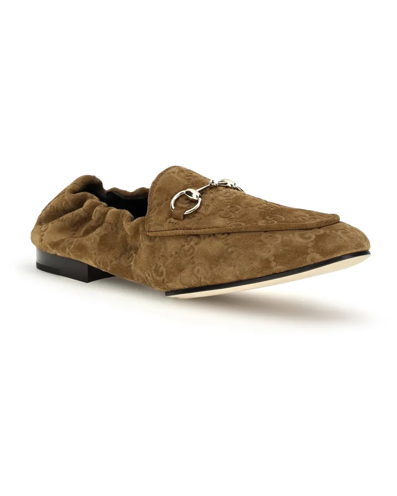 Gucci Women's Gg Suede Loafers Pepper Brown-P.brown Brown/p.brown Brown