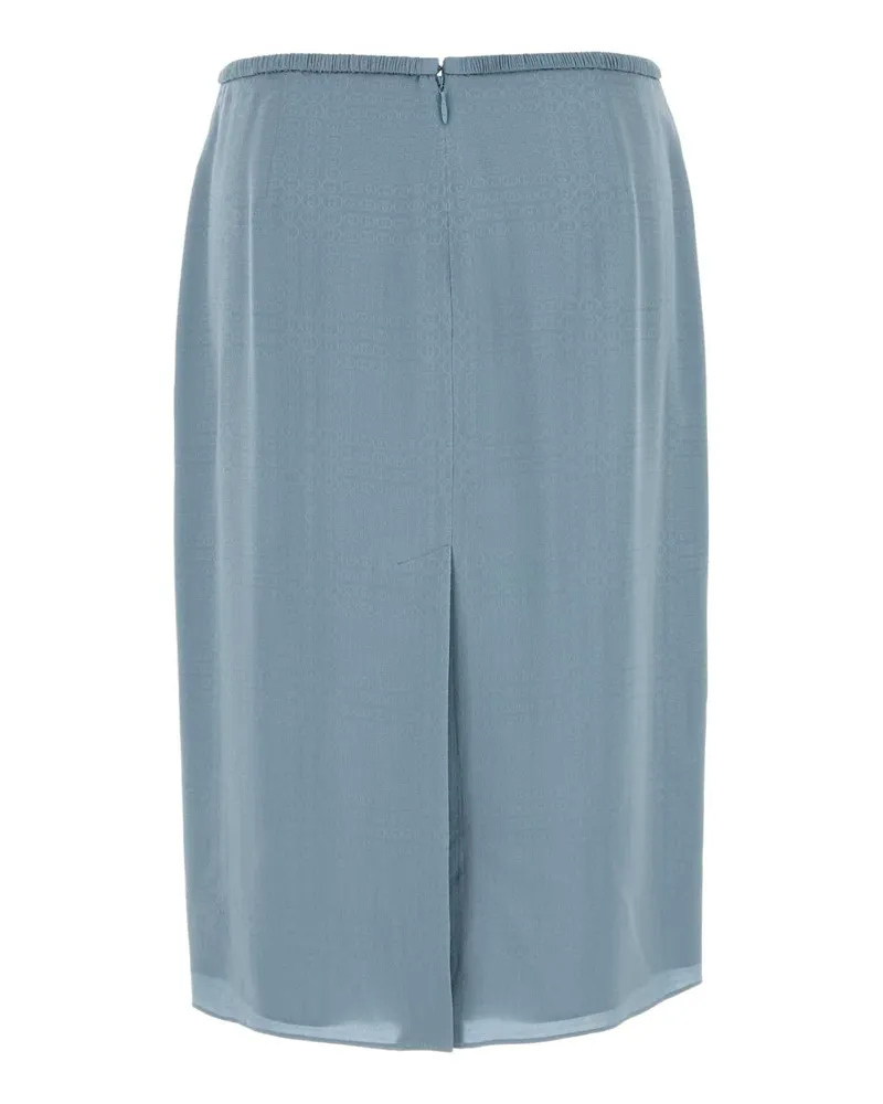 Gucci Women's Light Blue Silk Skirt Ancientavio Gonne Blue