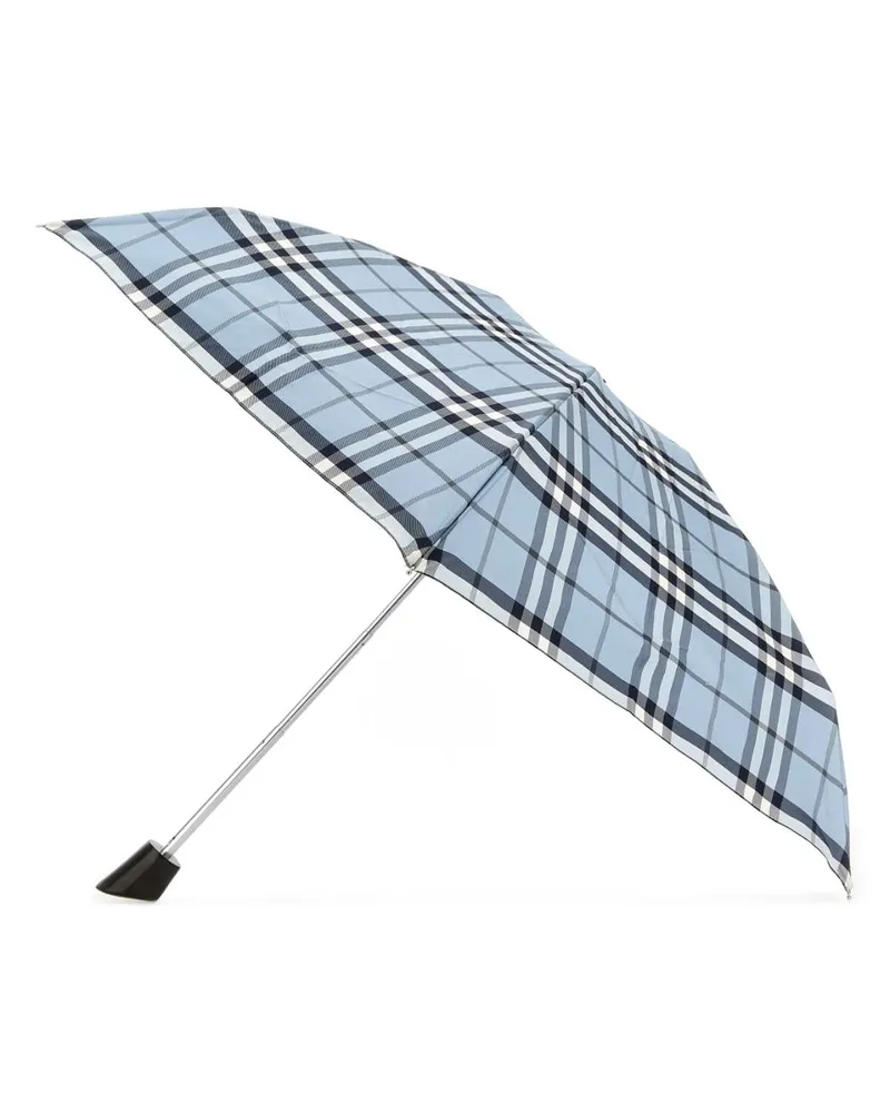 Burberry Unisex Embroidered Fabric Umbrella Bankipcheck Ombrelli Gray