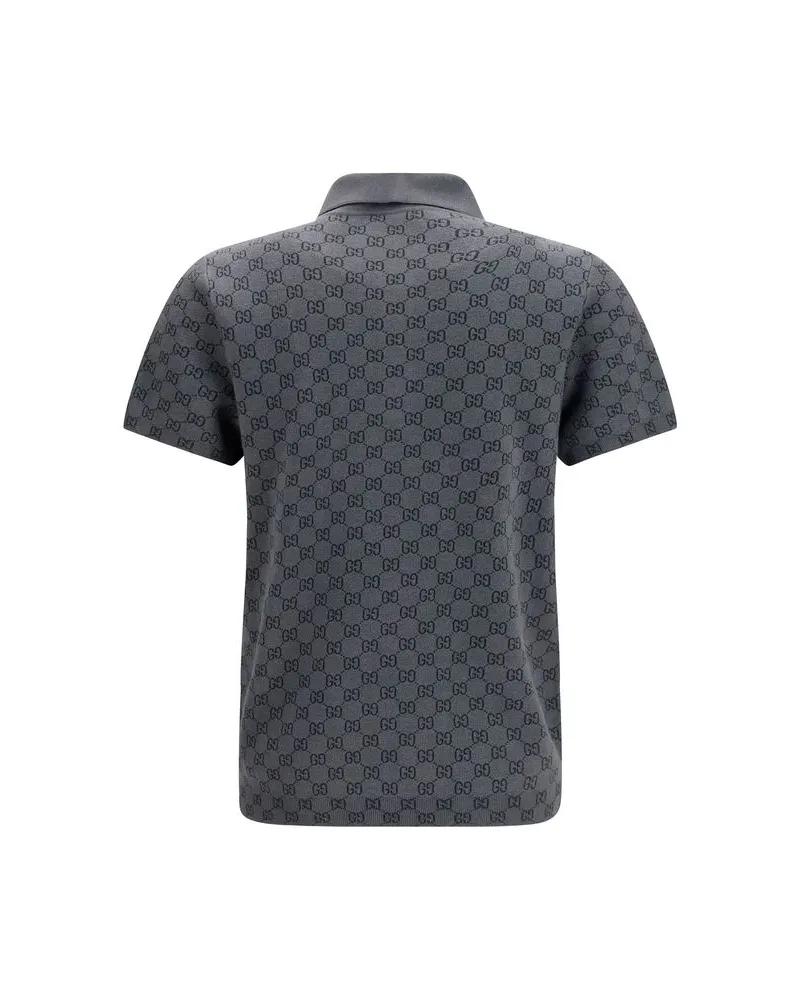 Gucci Men's Gray Wool Oves Aries Polo Shirt Gray