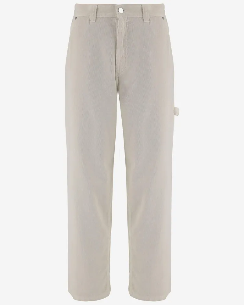 Haikure Women's Ribbed Cotton Velvet Trousers Ivory Ivory
