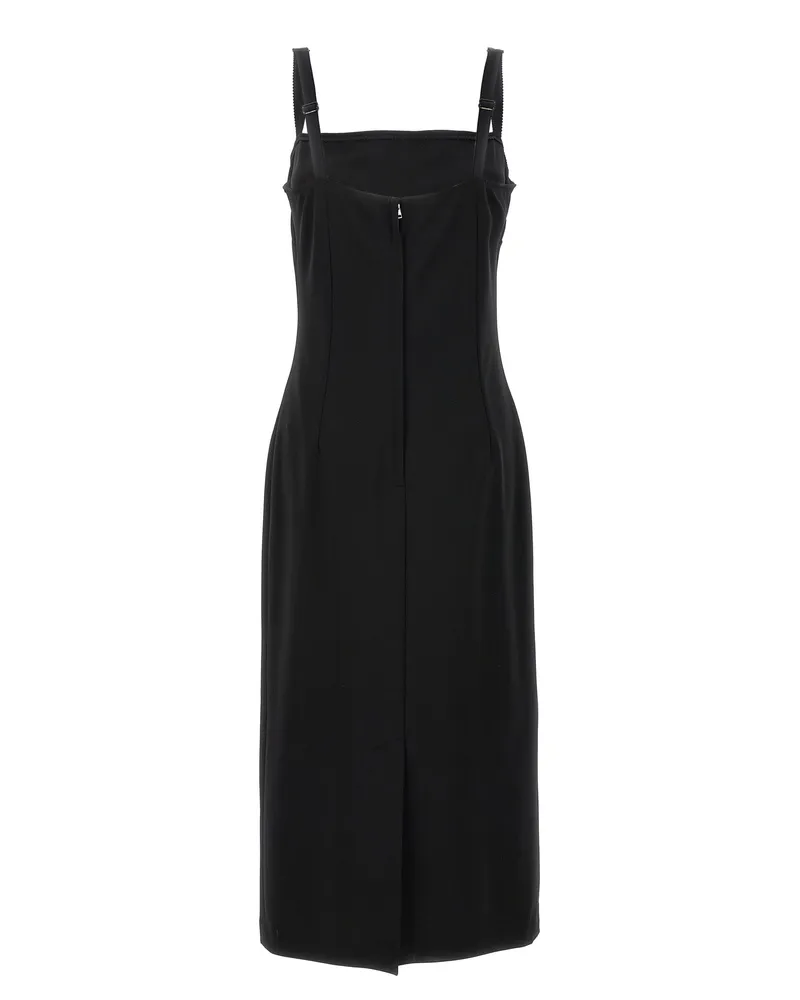 Dolce & Gabbana Women's Black Viscose Midi Dress Black