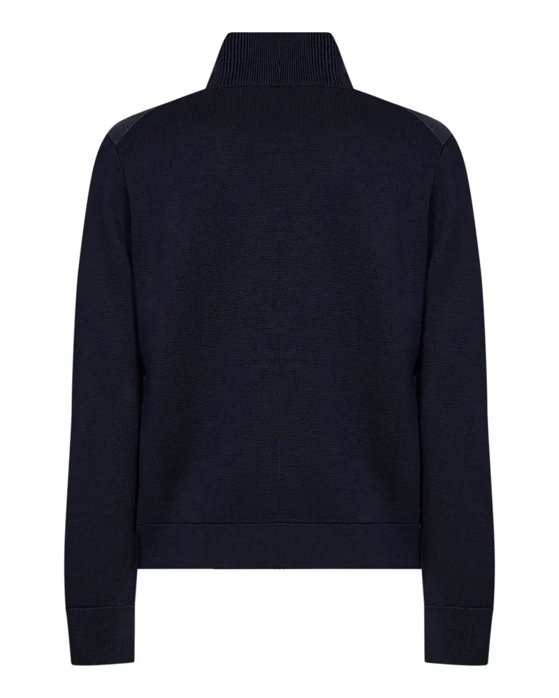 Moncler Men's Cardigan Padded Zip-Up Blue Polyamide & Down Jackets Navy