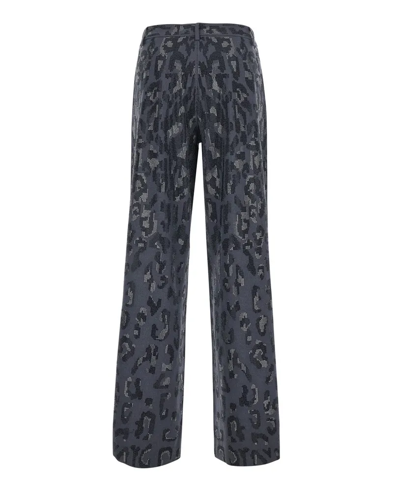 Pinko Women's Pants High-Waist Grey Tech Polyester Trousers Gray