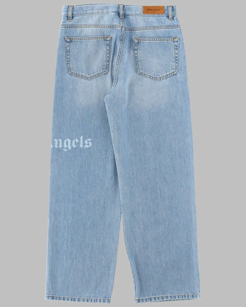 Palm Angels Baggy Denim Jeans — Blue Blue