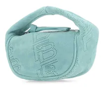 Women's Micro Cush Shoulder Bag Aqua Suede