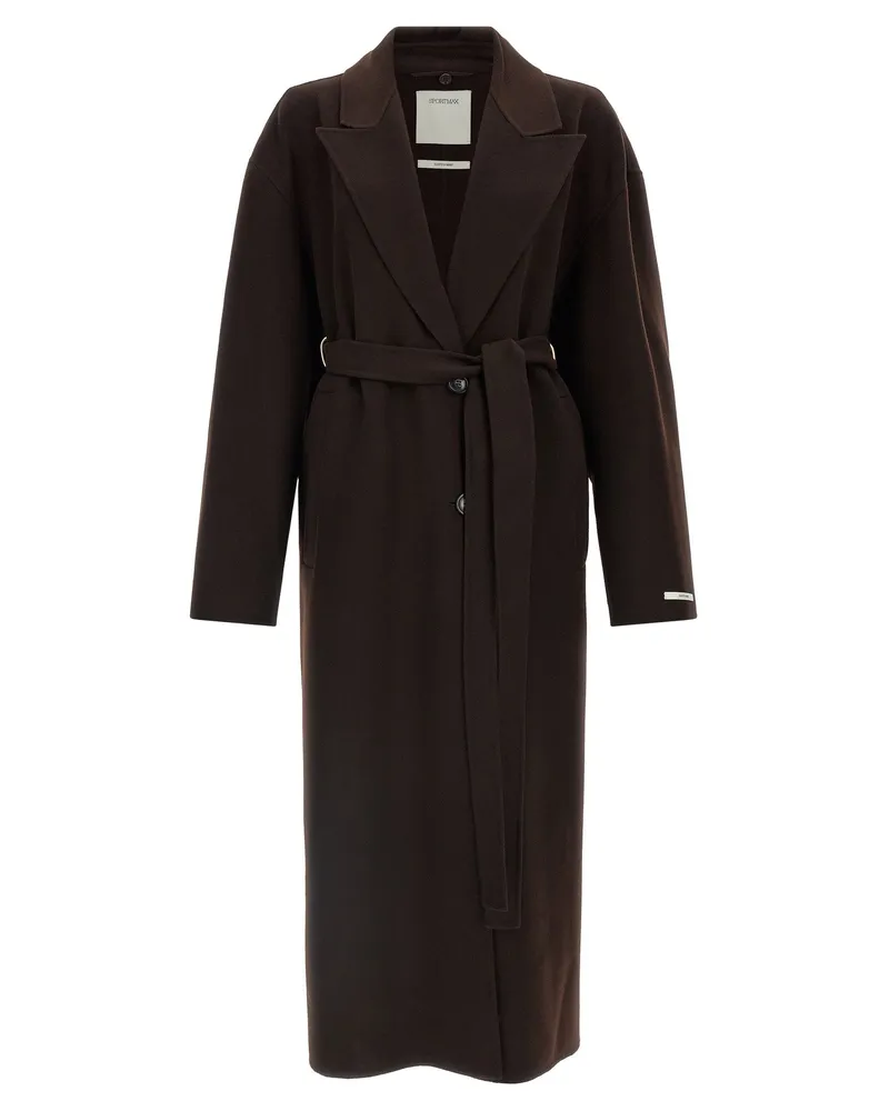 SPORTMAX Olmo Coat — Brown Brown