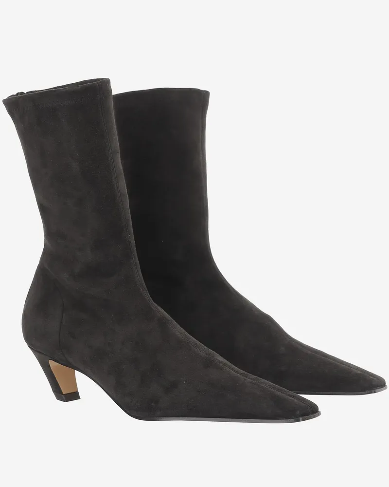 KHAITE Women's Ankle Boots Arizona Suede Black Upper: Ll; Sole: Cl Black
