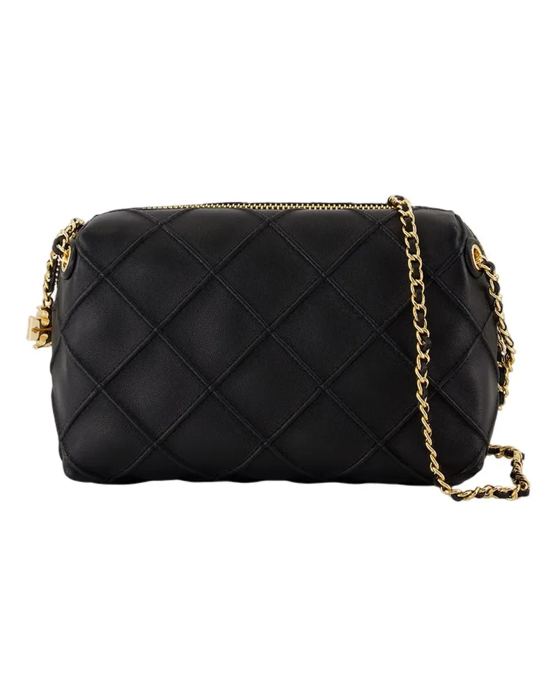 Tory Burch Women's Fleming Small Crossbody -  Leather Black Lambskin Bags Crossbodies Black