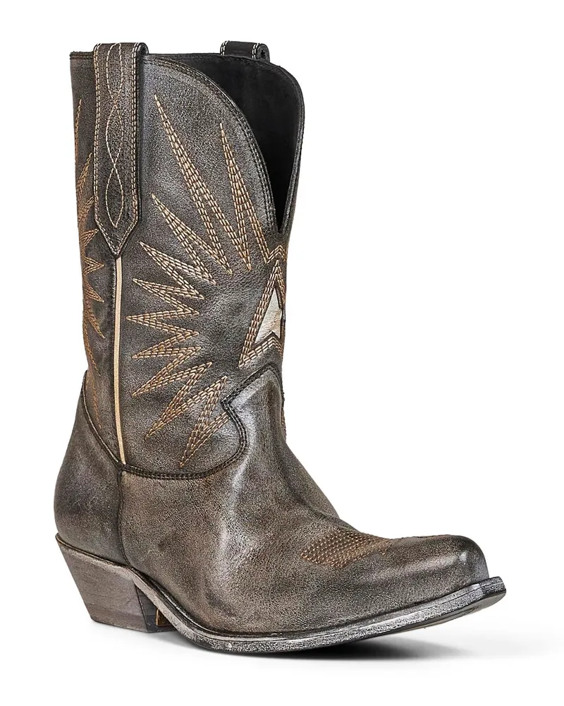 Golden Goose Women's Boots Wish Star Leather Grey Calf Gray