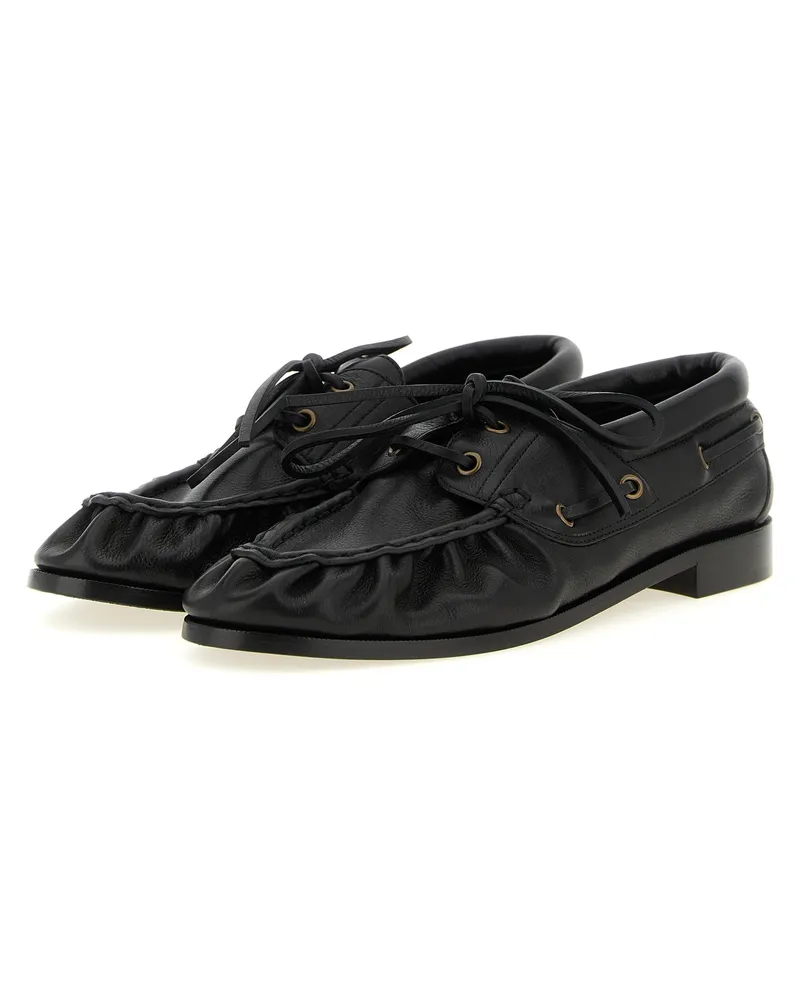 Saint Laurent Men's Black Calfskin Slip-On Loafers Black