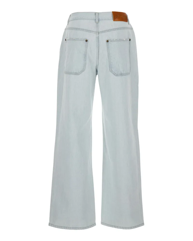 AFTER PRAY Men's Light Blue Jeans With Ripped Details Cotton Light