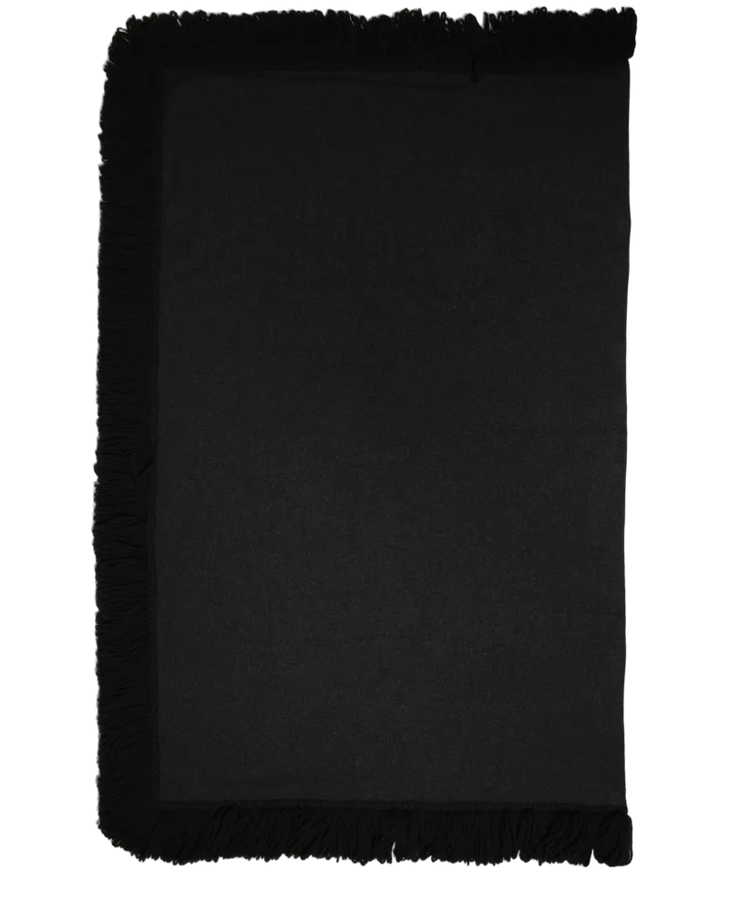 Dolce & Gabbana Virgin Wool Fringed Scarf — Black Black