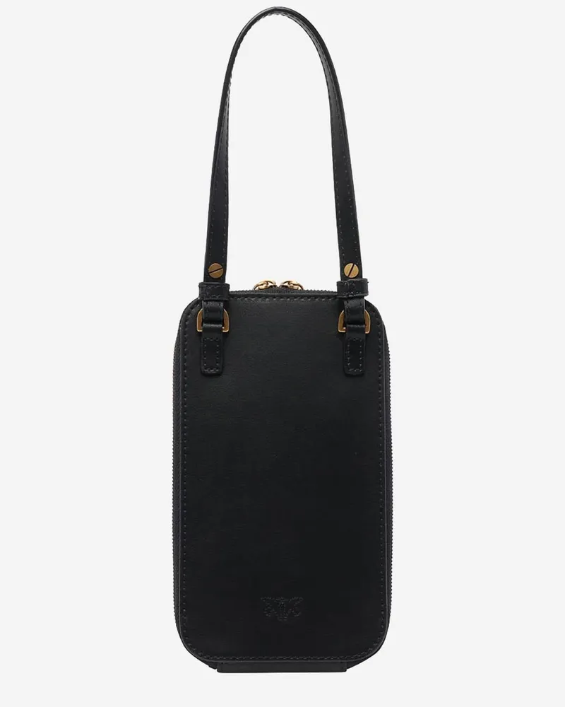 Pinko Women's Smartphone Case Leather Black Accessory Black