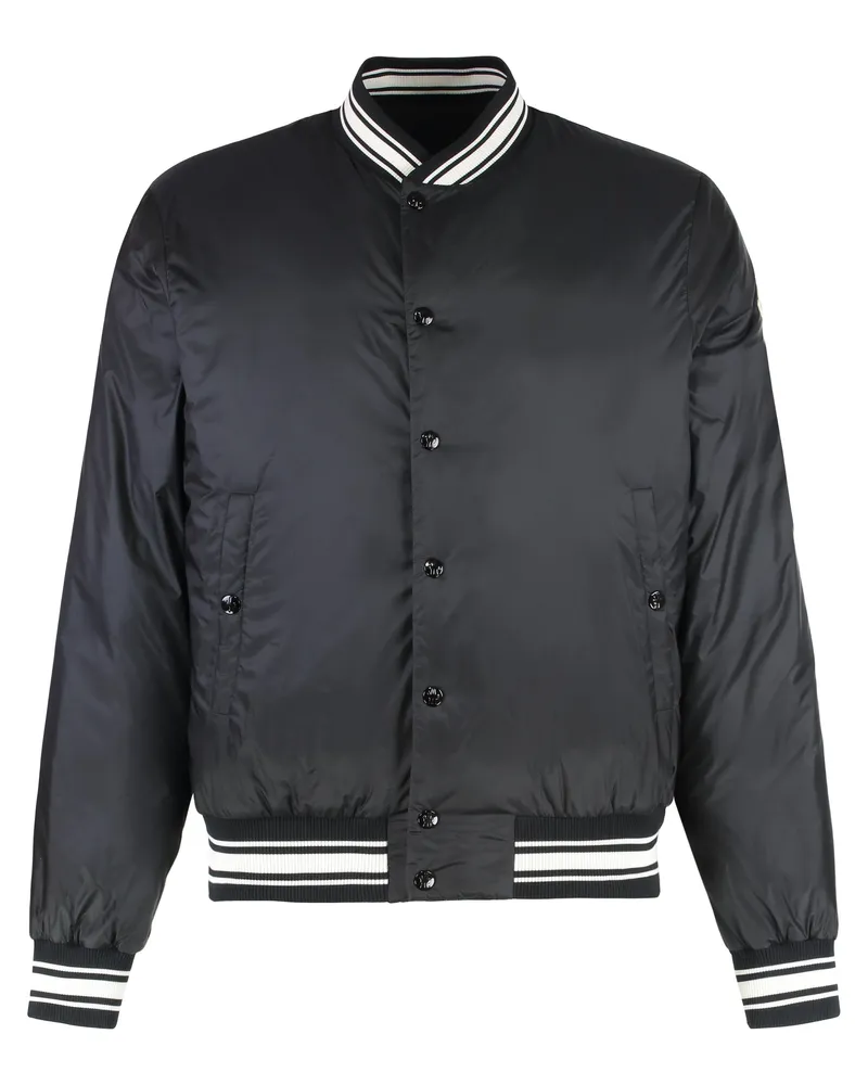 Moncler Men's Bouchet Bomber Down Jacket Black Polyamide Black
