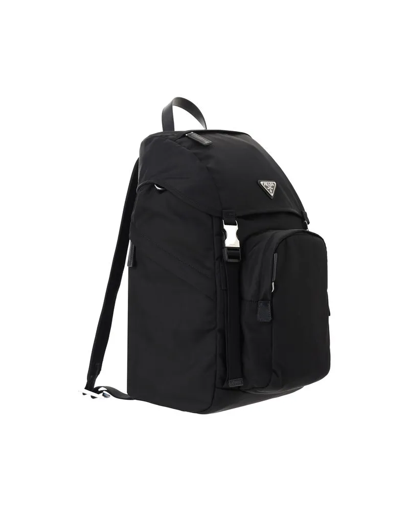 Prada Men's Black Nylon Backpack Black
