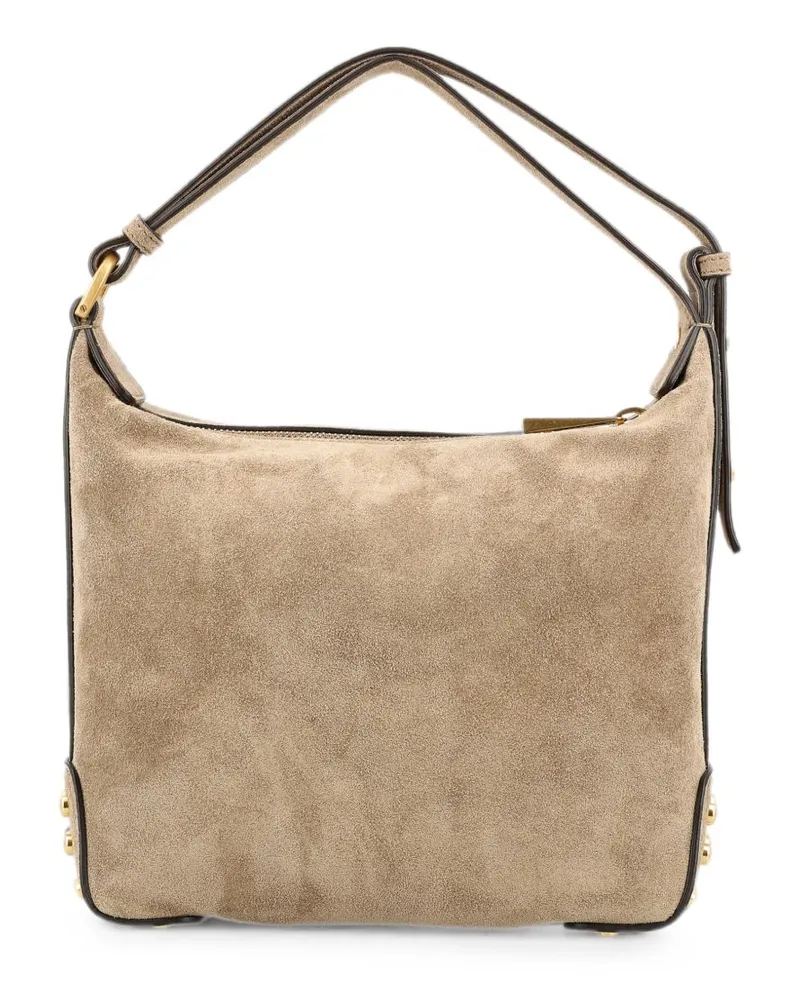 TOD'S Gommino Stud Shoulder Bag — Beige Beige