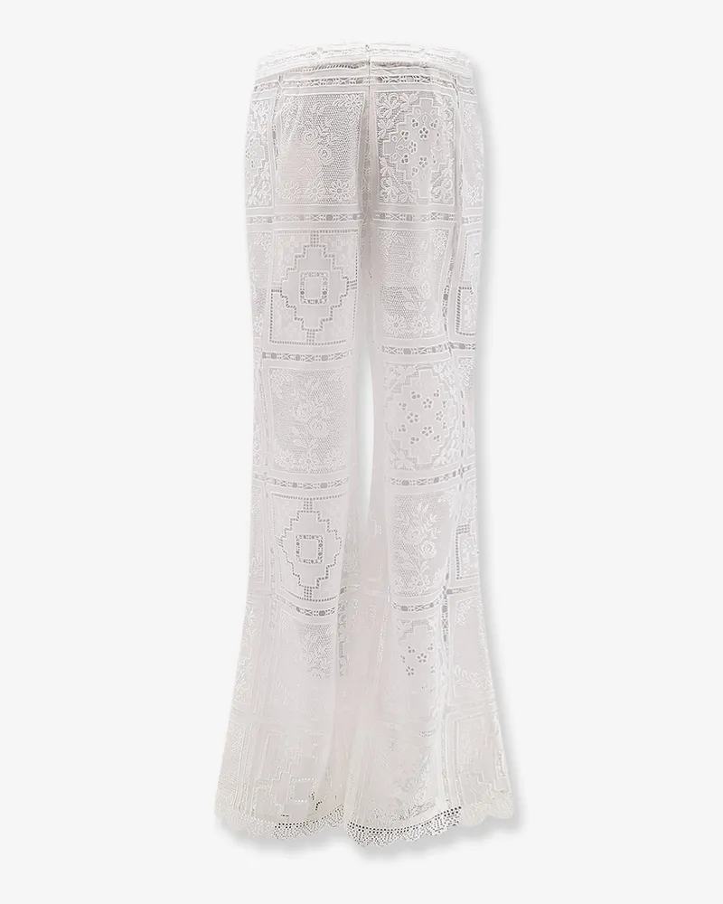 Zimmermann Women's Trousers Aster Embroidered White Polyester White