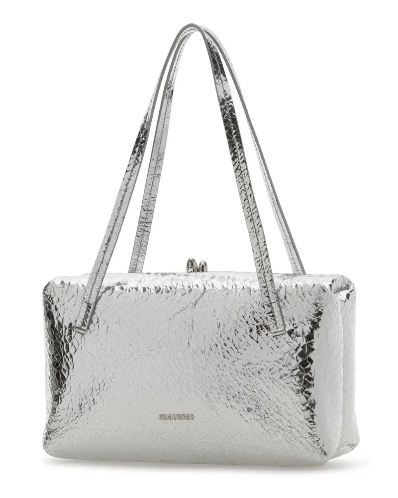Jil Sander Women's Silver Nappa Leather Goji Pillow Shoulder Bag Atlanticdeep Borse A Mano Silver