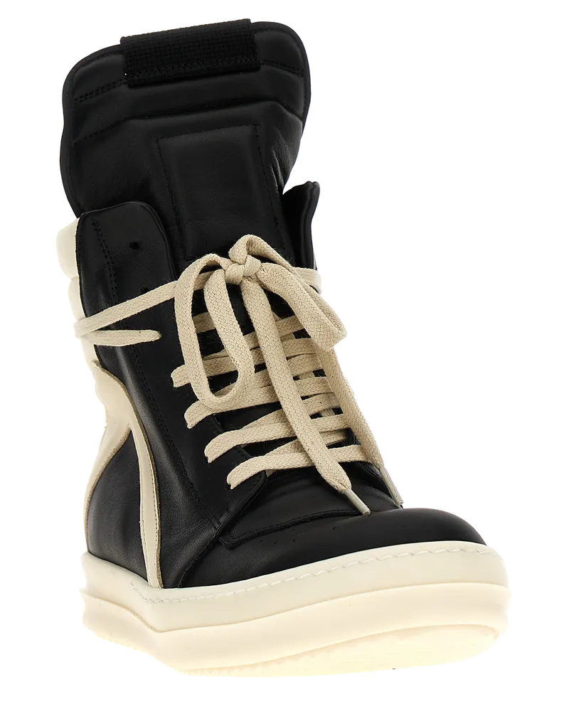 Rick Owens Men's Bicolor Calfskin Athletic Sneakers Multicolor