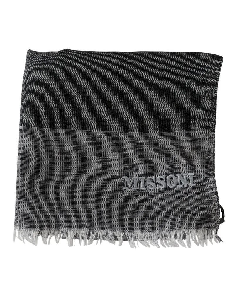 Missoni Striped Wool Scarf — Gray Gray