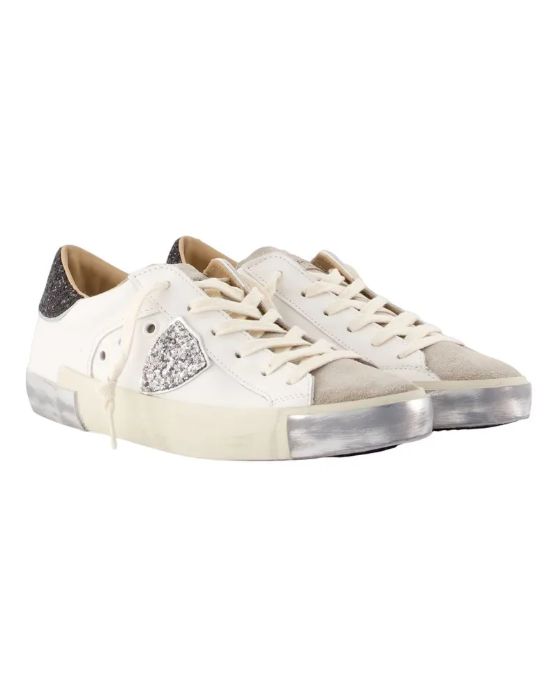 Philippe Model Women's Prsx Low Woman Sneakers -  Leather White Calfskin Shoes White