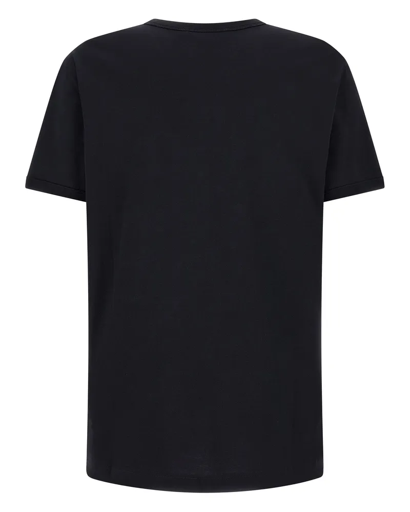 Dolce & Gabbana Logo-Embroidered Circular Patch T-Shirt — Black Black