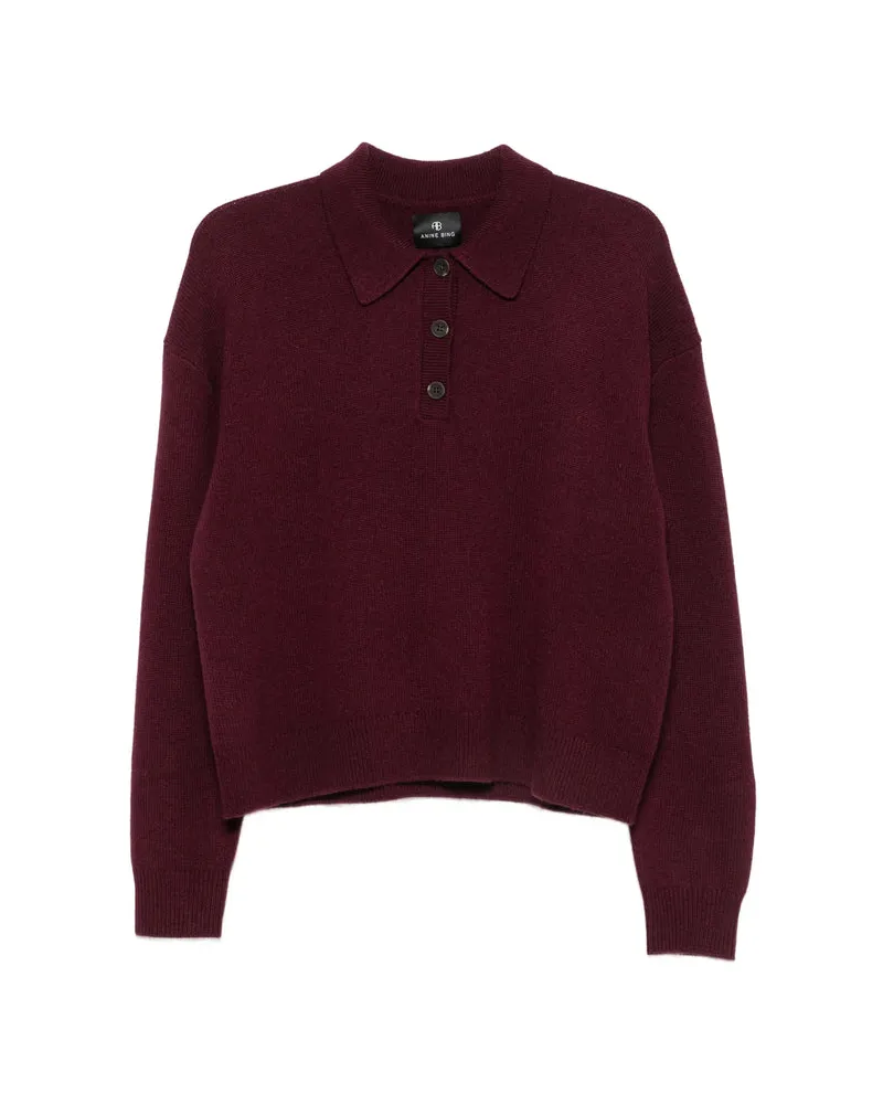 Anine Bing Lee Polo Sweater — Red Red