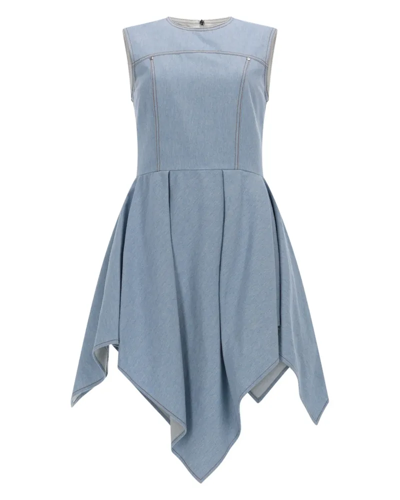 MSGM Asymmetric Denim Dress — Blue Blue