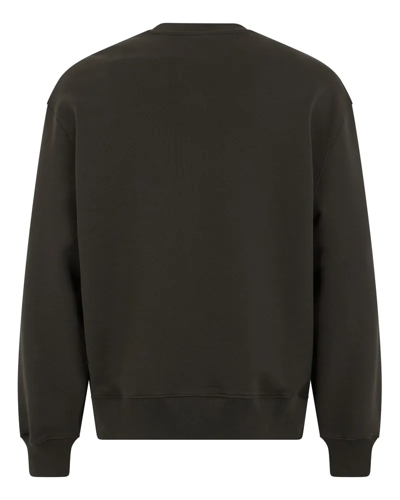 Kitsuné Men's Crew Neck Sweater Grey Cotton Sweatshirts Gray