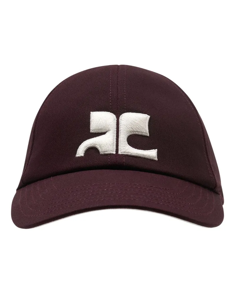 Courrèges Women's 326tct050co0134-4010 Ac Logo Cotton Baseball Cap Burgundy Burgundy